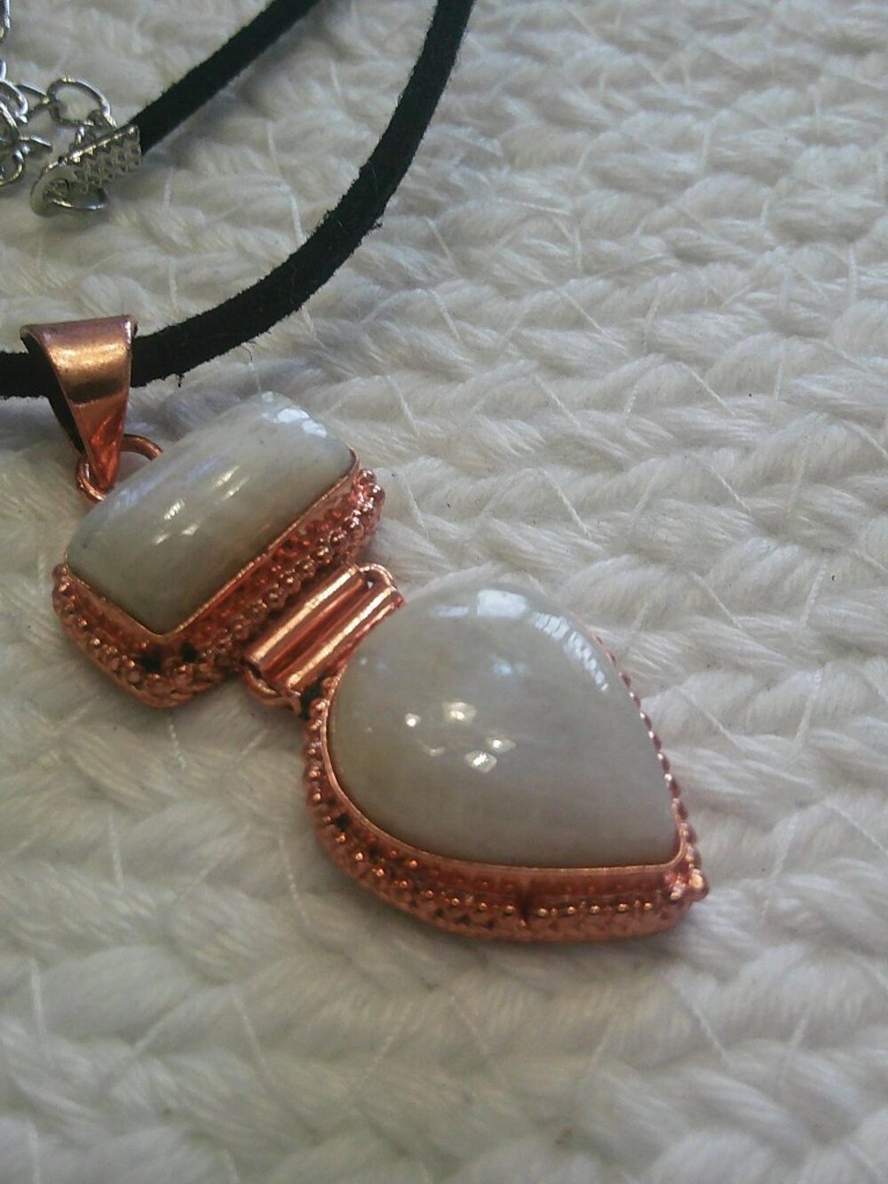 Gorgeous SIR LANKA MOONSTONE Handmade Copper Dangle Earrings #378F